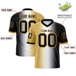 Custom Khaki White-Black Personalized Gradient Fashion Authentic Football Jersey