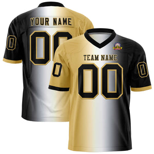 Custom Khaki White-Black Personalized Gradient Fashion Authentic Football Jersey