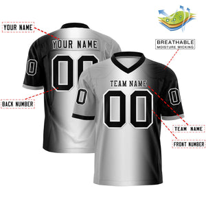 Custom Gray White-Black Personalized Gradient Fashion Authentic Football Jersey