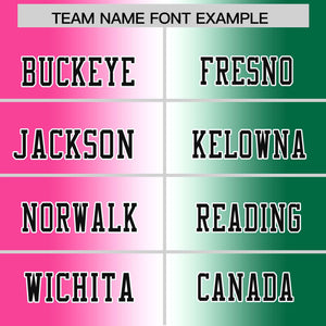 Custom Pink White-Kelly Green Personalized Gradient Fashion Authentic Football Jersey