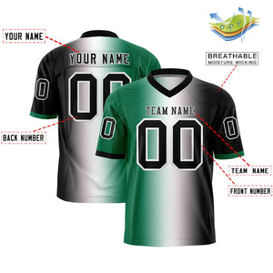 Custom Kelly Green White-Black Personalized Gradient Fashion Authentic Football Jersey