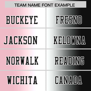 Custom Light Pink White-Black Personalized Gradient Fashion Authentic Football Jersey