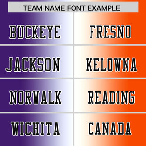 Custom Purple White-Orange Personalized Gradient Fashion Authentic Football Jersey