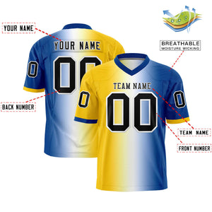 Custom Gold White-Royal Personalized Gradient Fashion Authentic Football Jersey