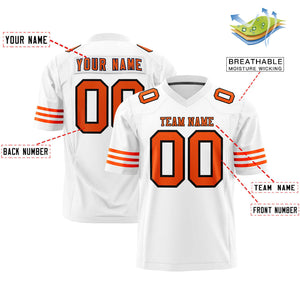 Custom White Orange-Black Personalized Classic Authentic Football Jersey