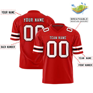 Custom Red White-Black Personalized Classic Authentic Football Jersey