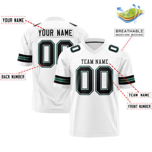 Custom White Black Personalized Classic Authentic Football Jersey