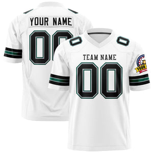 Custom White Black Personalized Classic Authentic Football Jersey