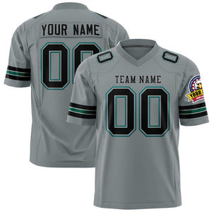 Custom Dark Gray Black Personalized Classic Authentic Football Jersey