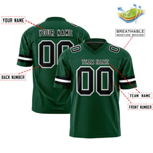 Custom Green Black-White Personalized Classic Authentic Football Jersey