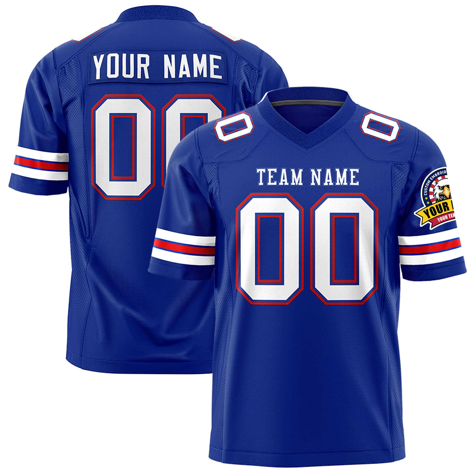 Custom Royal White Personalized Classic Authentic Football Jersey