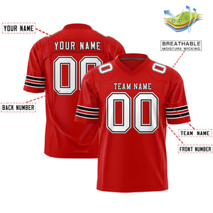 Custom Red White-Black Personalized Classic Authentic Football Jersey