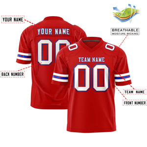 Custom Red White-Royal Personalized Classic Authentic Football Jersey