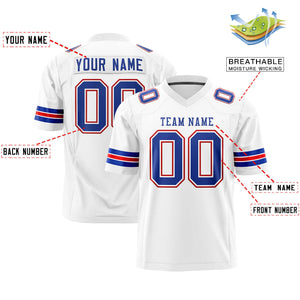 Custom White Royal Personalized Classic Authentic Football Jersey