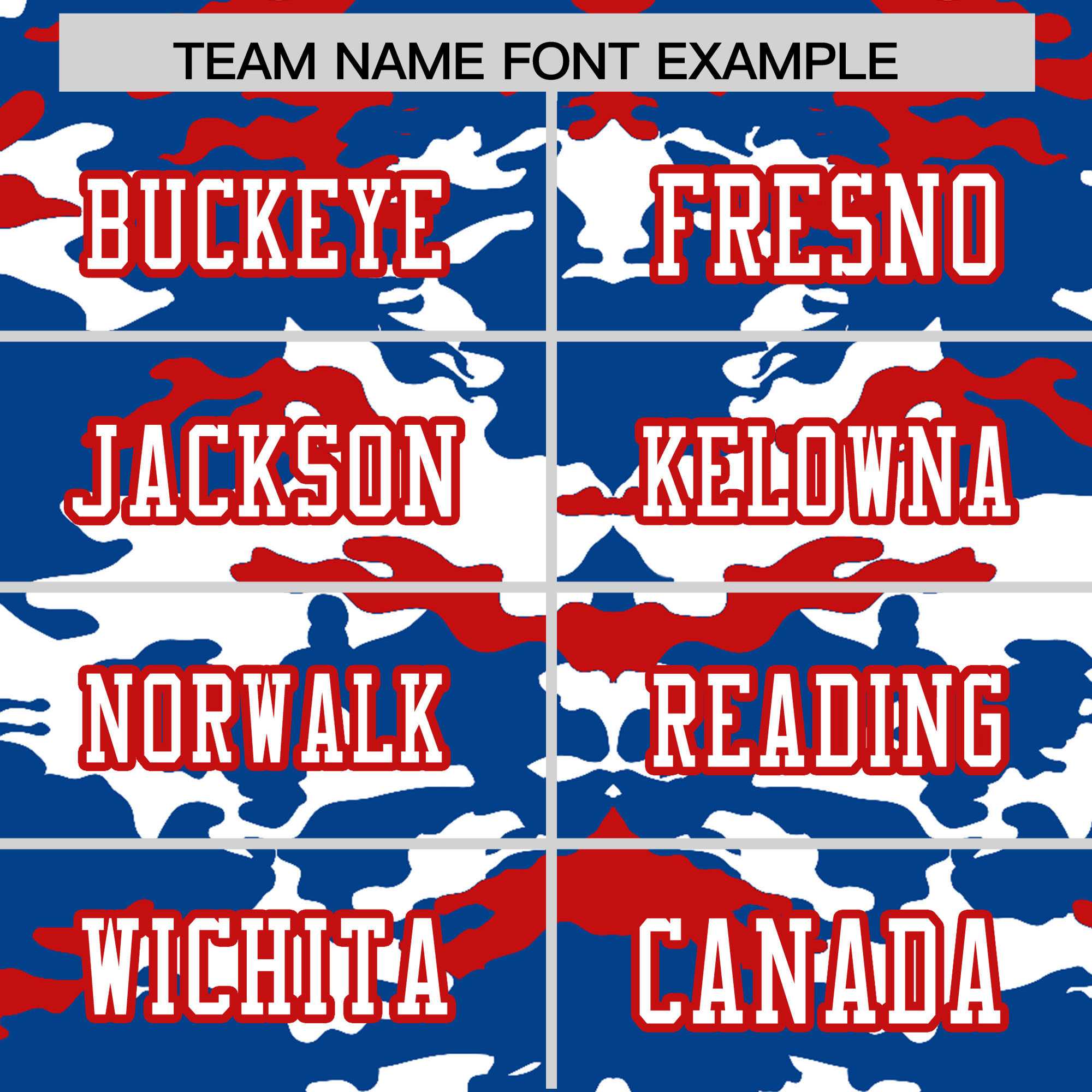 Custom Royal White-Red Personalized Camo Authentic Football Jersey