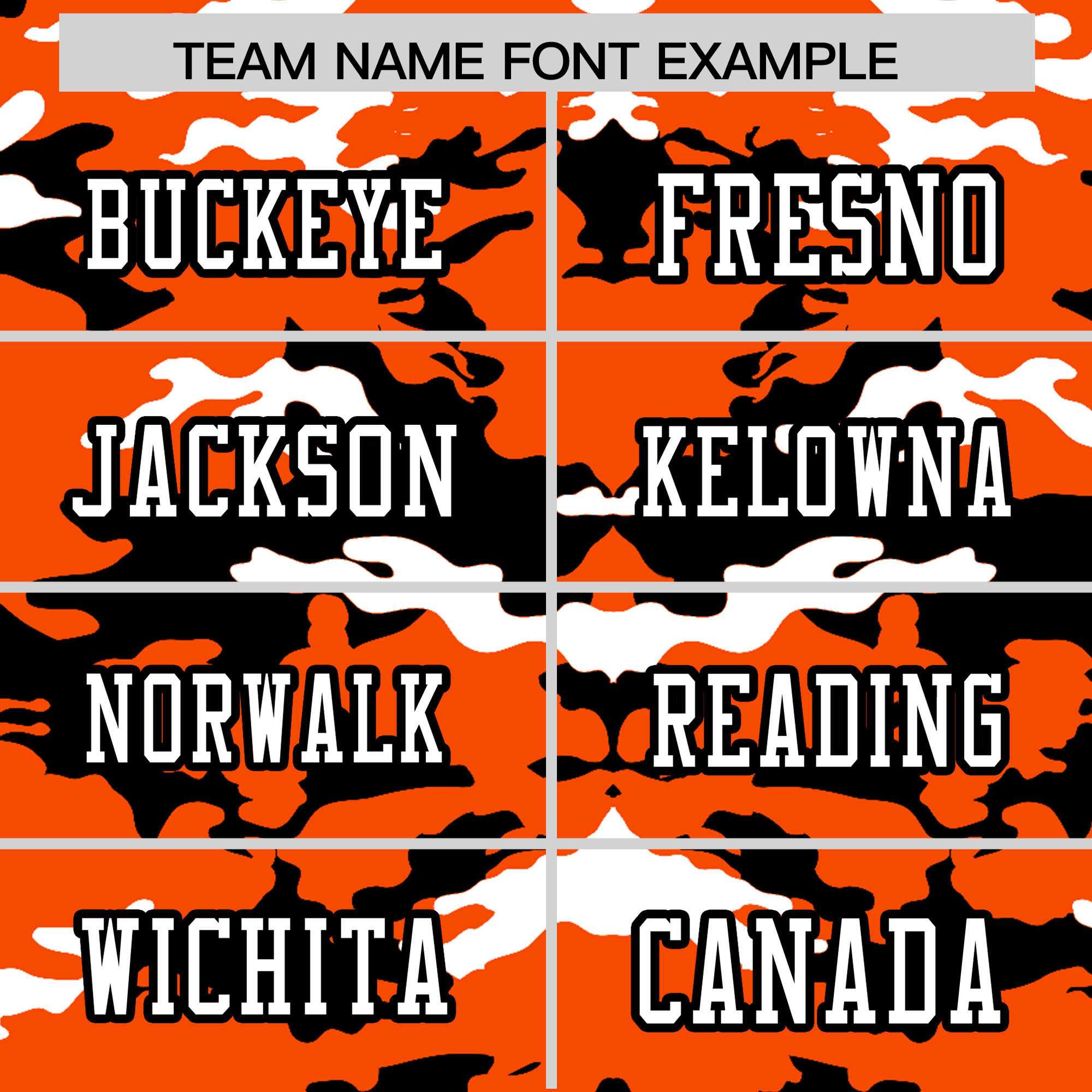 Custom Orange Black-White Personalized Camo Authentic Football Jersey