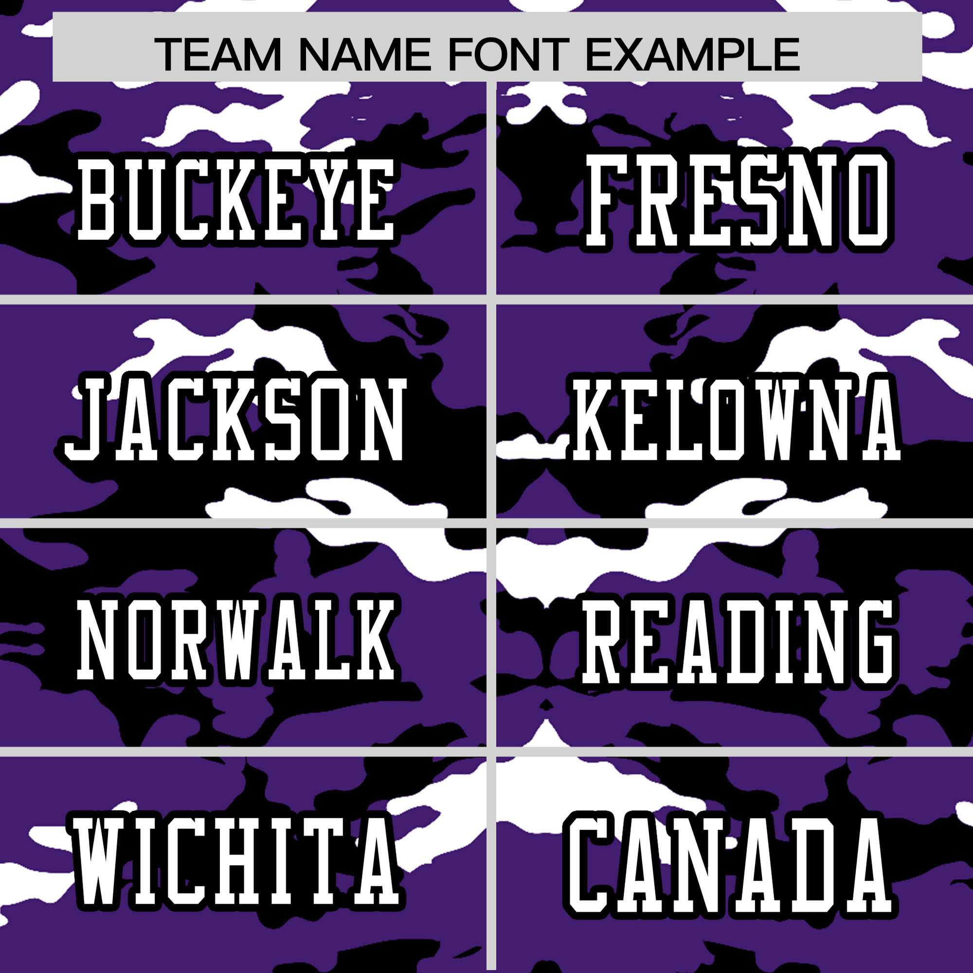 Custom Purple Black-White Personalized Camo Authentic Football Jersey