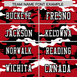 Custom Red Black-White Personalized Camo Authentic Football Jersey