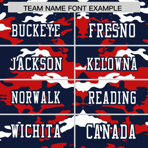 Custom Navy Red-White Personalized Camo Authentic Football Jersey