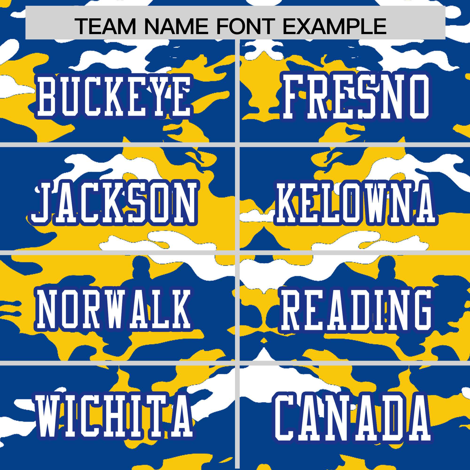 Custom Royal Gold-White Personalized Camo Authentic Football Jersey