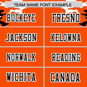 Custom Orange Black-White Personalized Camo Authentic Football Jersey