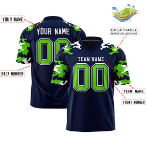 Custom Navy White Personalized Camo Authentic Football Jersey