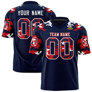 Custom Navy White Personalized Camo Authentic Football Jersey