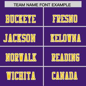 Custom Purple Gold-White Color Block Personalized Raglan Sleeves Authentic Football Jersey