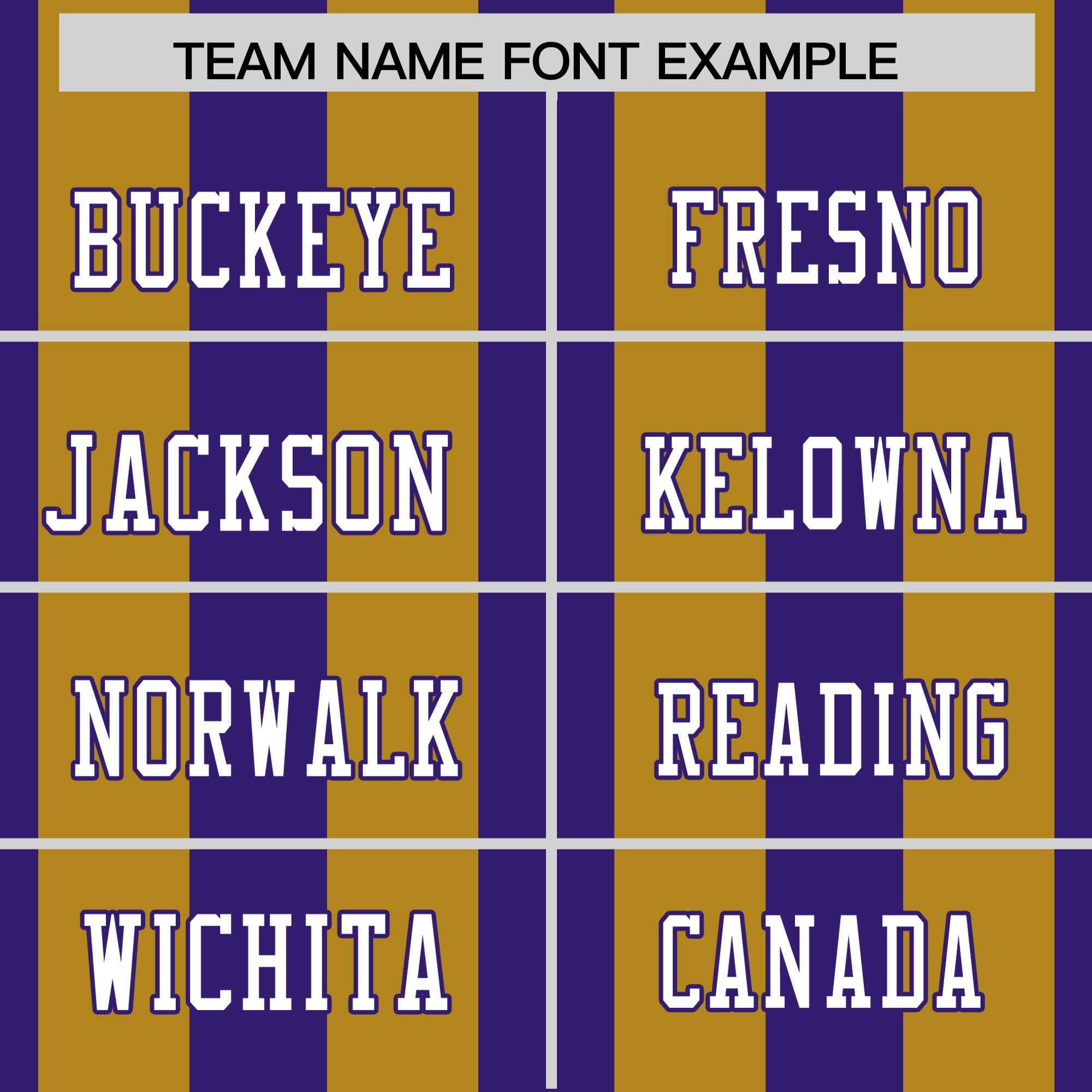 Custom Purple Old Gold Personalized Thick Stripe Design Authentic Football Jersey