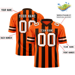 Custom Orange Black Personalized Thick Stripe Design Authentic Football Jersey