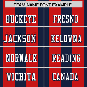 Custom Navy Red Personalized Thick Stripe Design Authentic Football Jersey