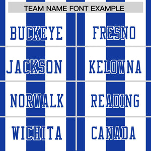 Custom Royal White Personalized Thick Stripe Design Authentic Football Jersey