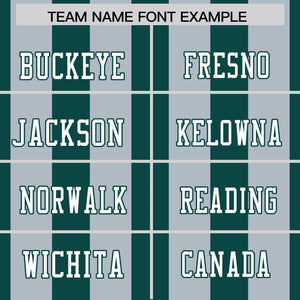 Custom Midnight Green Gray Personalized Thick Stripe Design Authentic Football Jersey