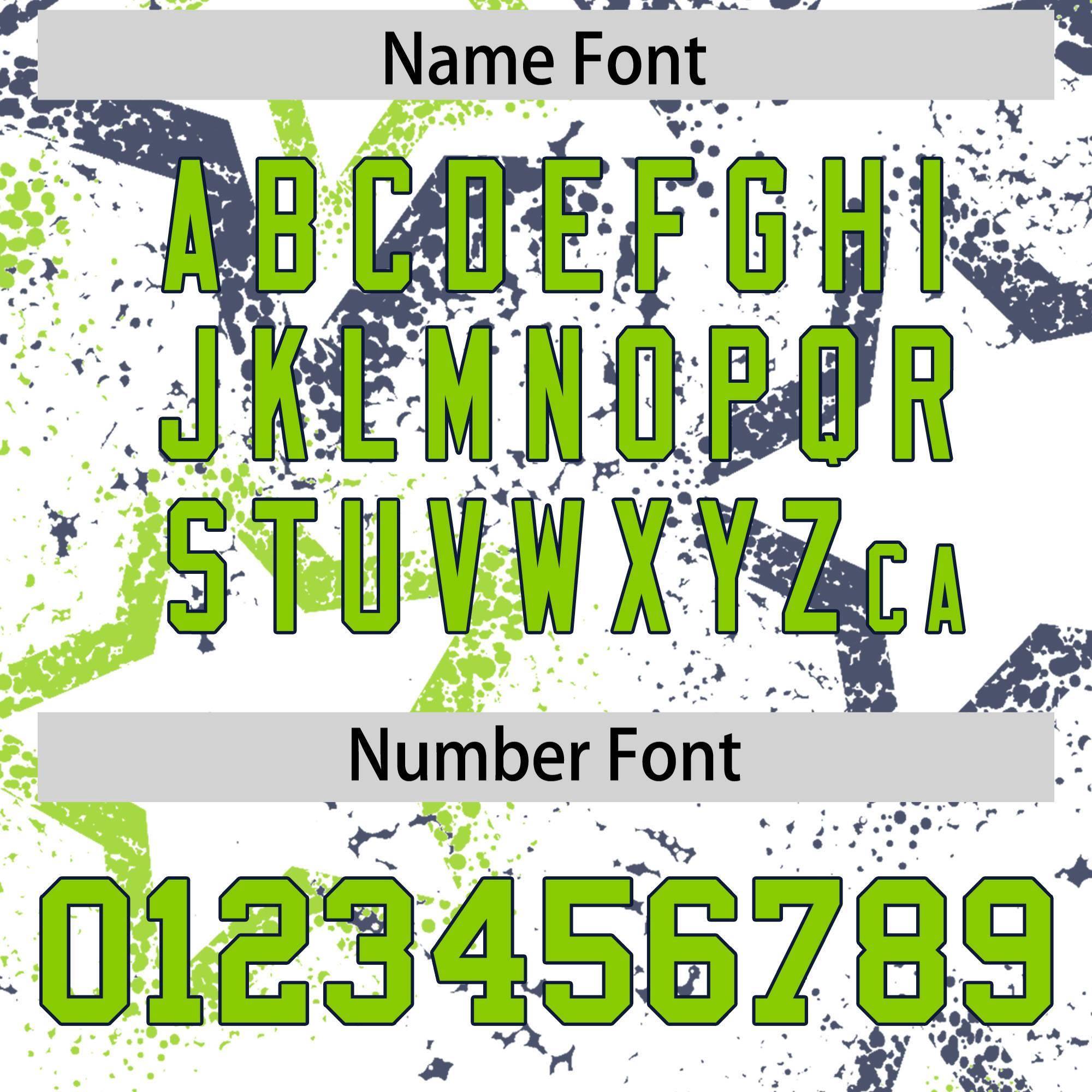 Custom White Navy-Neon Green Personalized Star Pattern Design Authentic Football Jersey