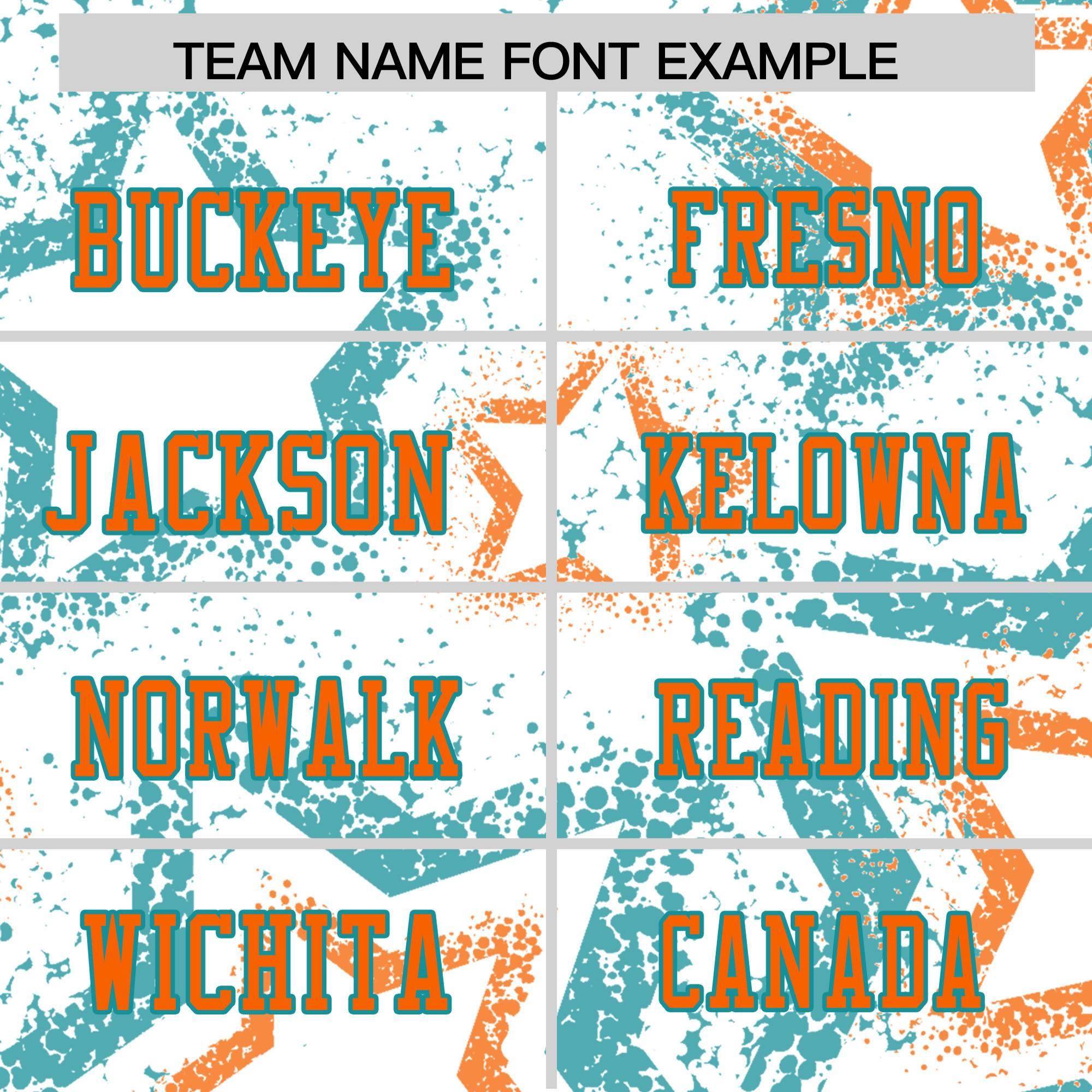 Custom White Aqua-Orange Personalized Star Pattern Design Authentic Football Jersey