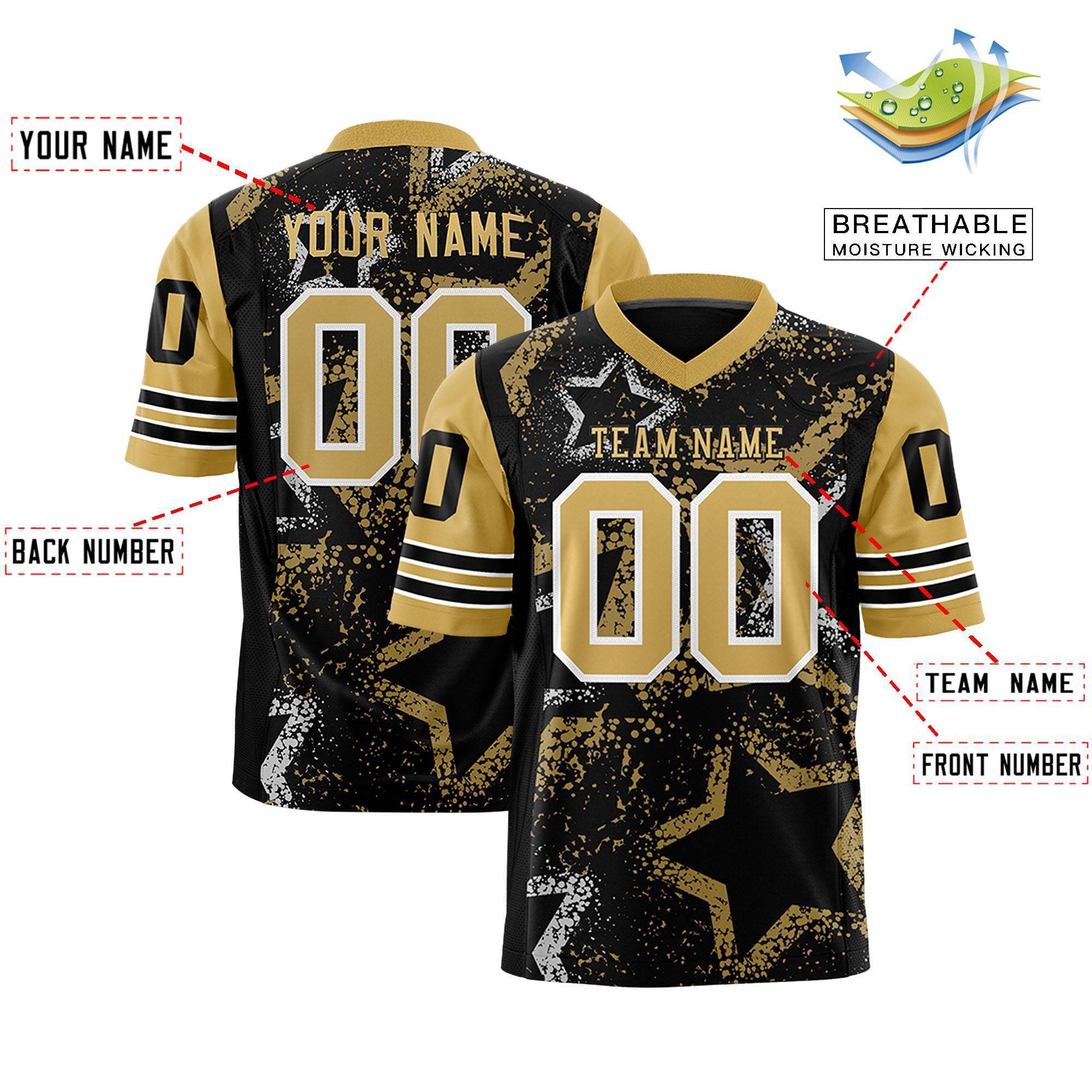 Custom Black Olive-White Personalized Star Pattern Design Authentic Football Jersey