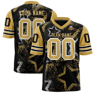 Custom Black Olive-White Personalized Star Pattern Design Authentic Football Jersey