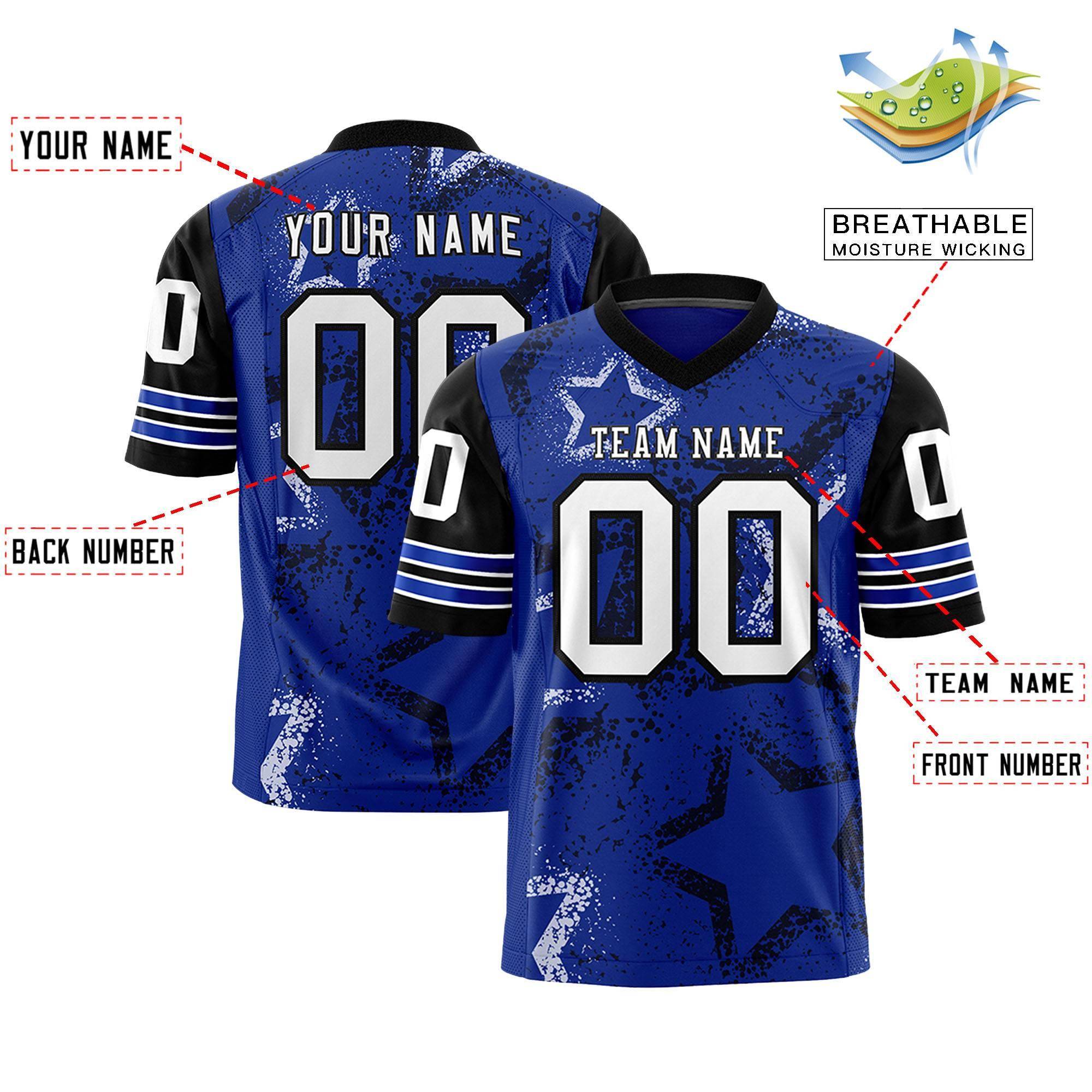 Custom Royal Pink-White Personalized Star Pattern Design Authentic Football Jersey