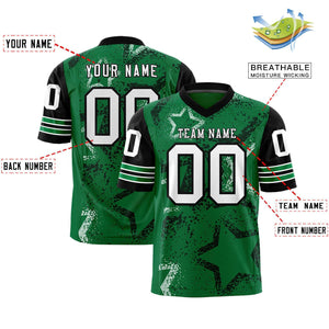 Custom Kelly Green Gold-White Personalized Star Pattern Design Authentic Football Jersey