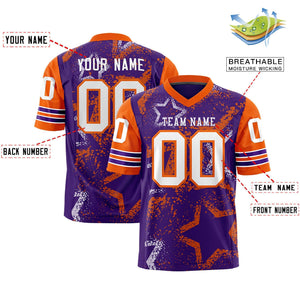 Custom Purple Pink-White Personalized Star Pattern Design Authentic Football Jersey