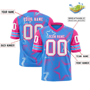 Custom Purple Powder Blue-White Personalized Star Pattern Design Authentic Football Jersey