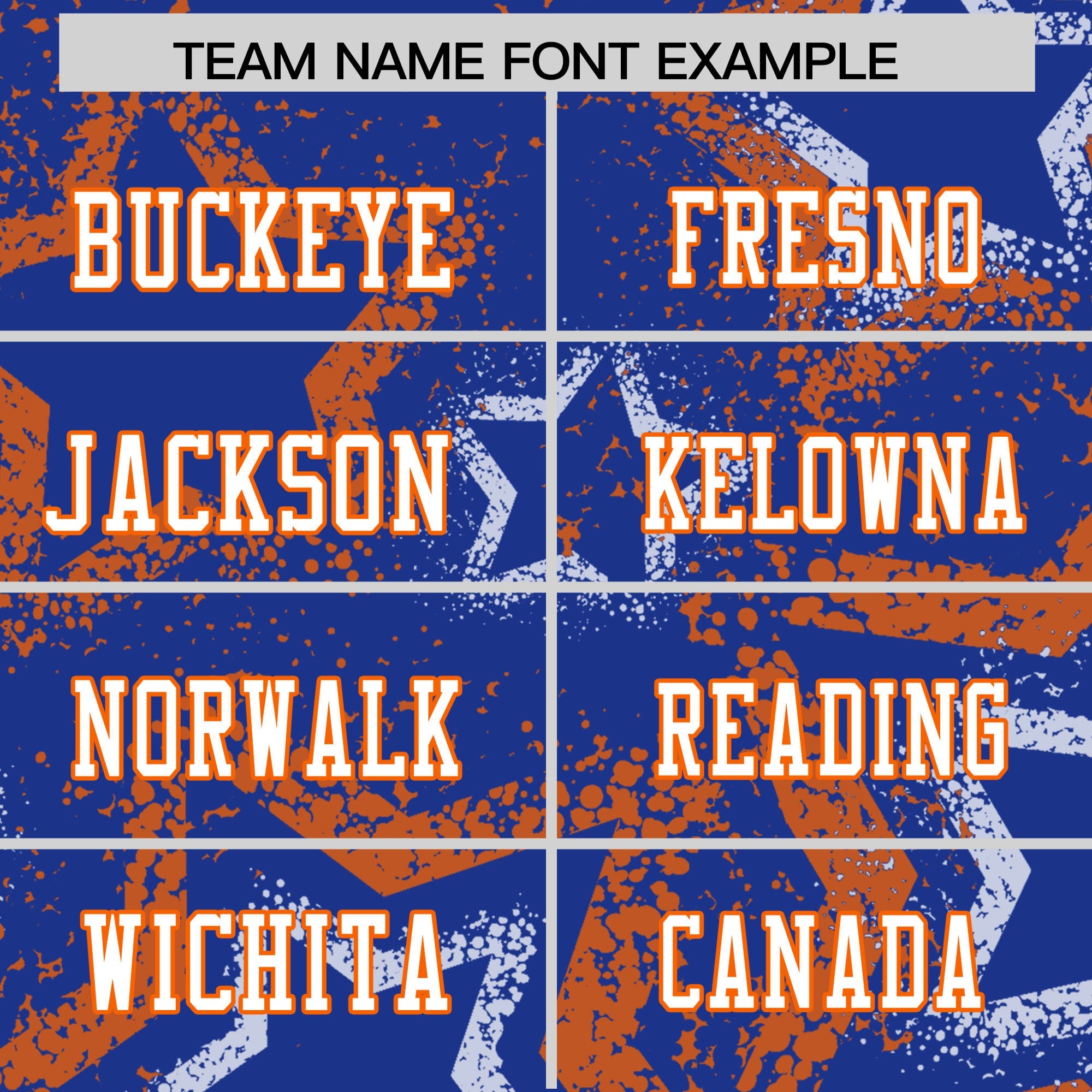 Custom Royal Orange-White Personalized Star Graffiti Pattern Authentic Football Jersey