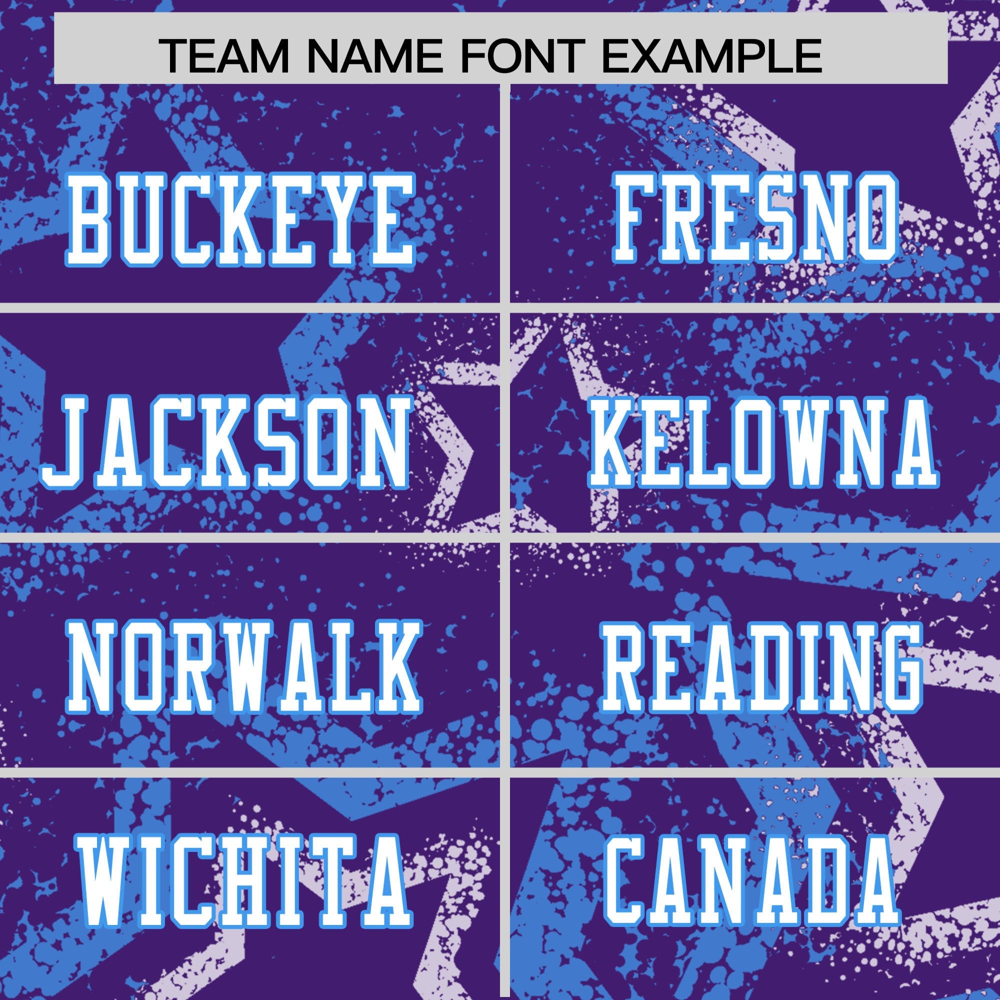 Custom Purple Powder Blue-White Personalized Star Graffiti Pattern Authentic Football Jersey