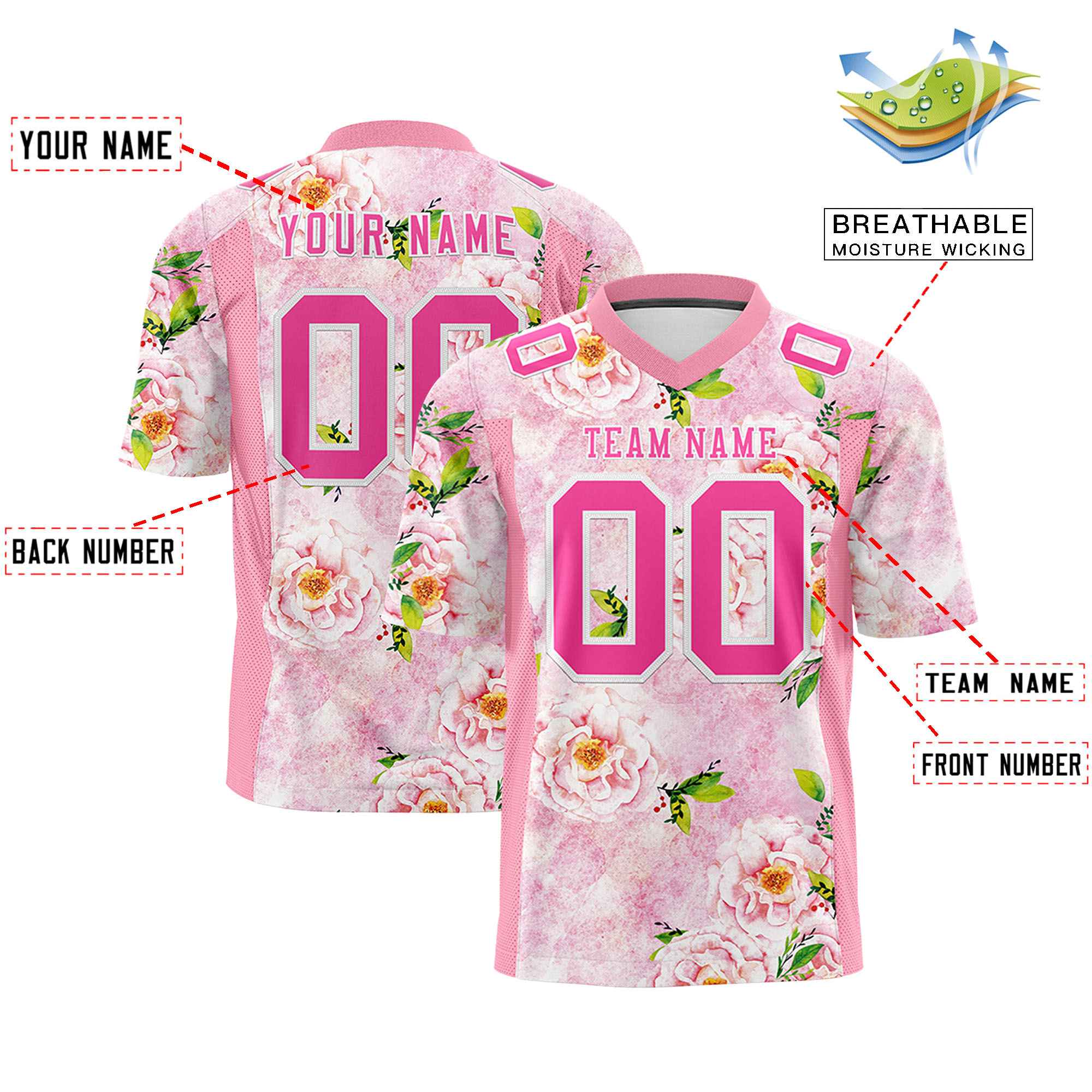 Custom Personalized Printed Graffiti Pattern Design Authentic Football Jersey