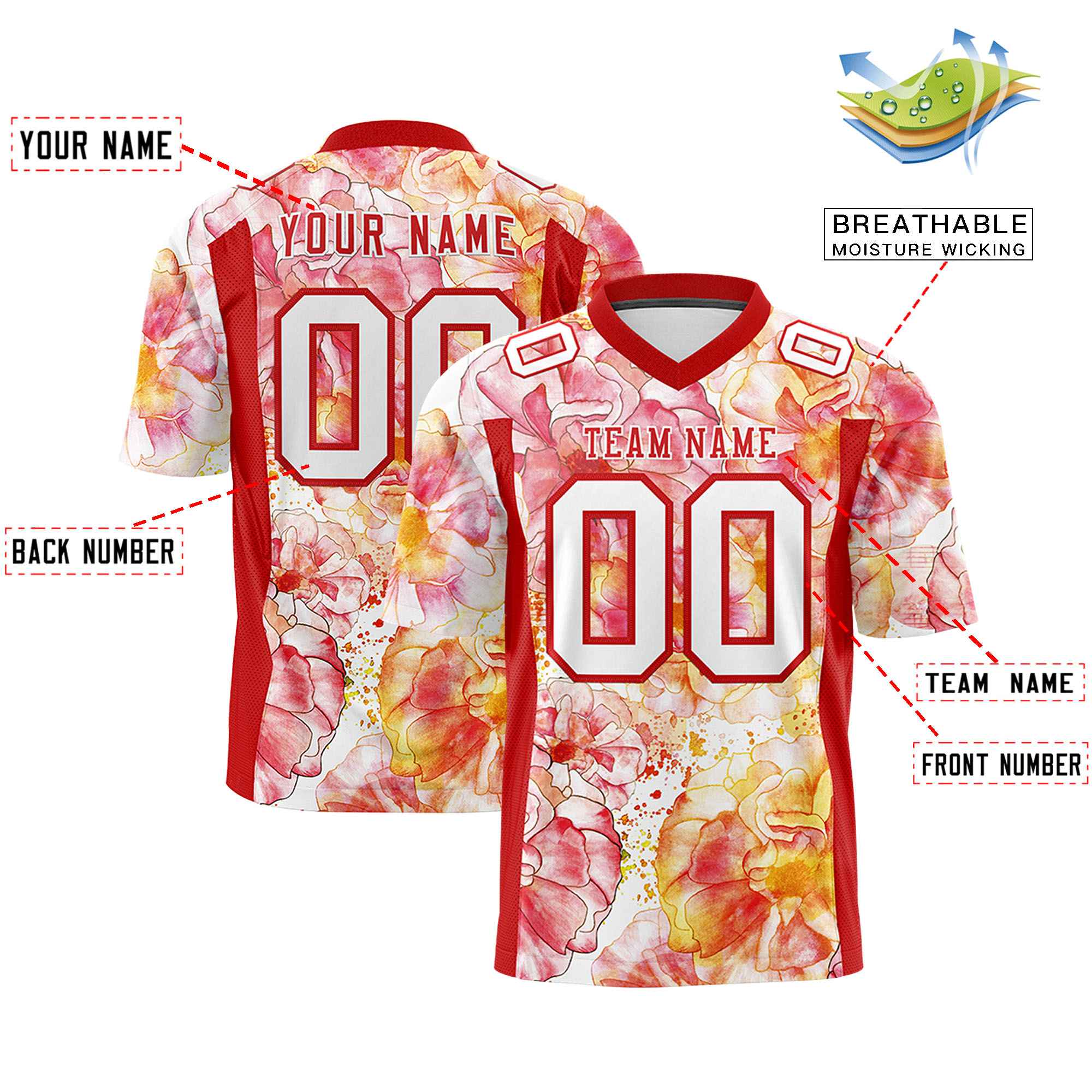 Custom Personalized Printed Graffiti Pattern Design Authentic Football Jersey