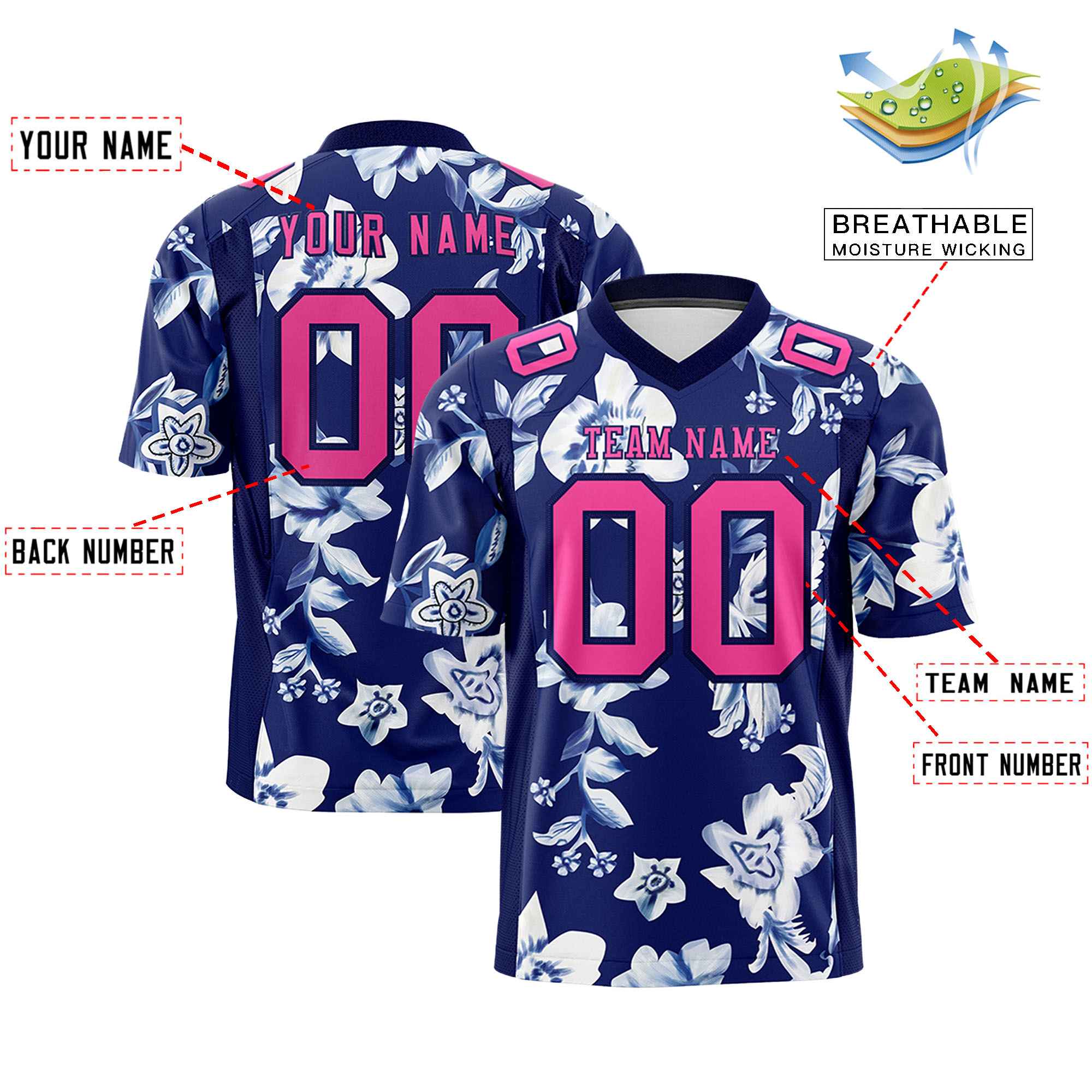 Custom Personalized Printed Graffiti Pattern Design Authentic Football Jersey