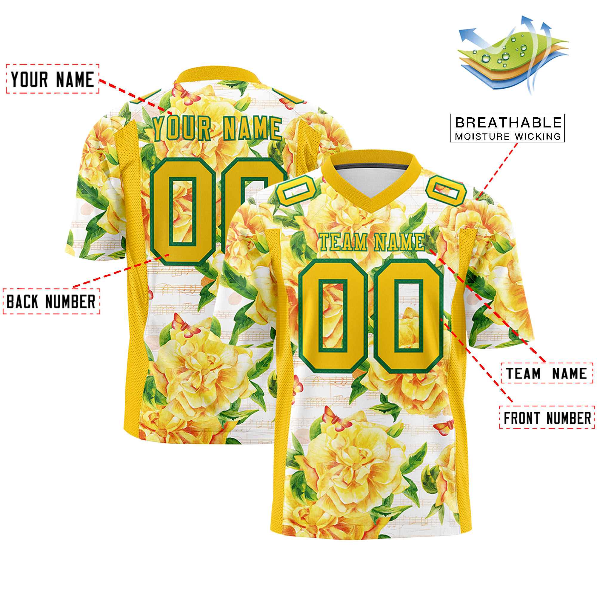 Custom Personalized Printed Graffiti Pattern Design Authentic Football Jersey