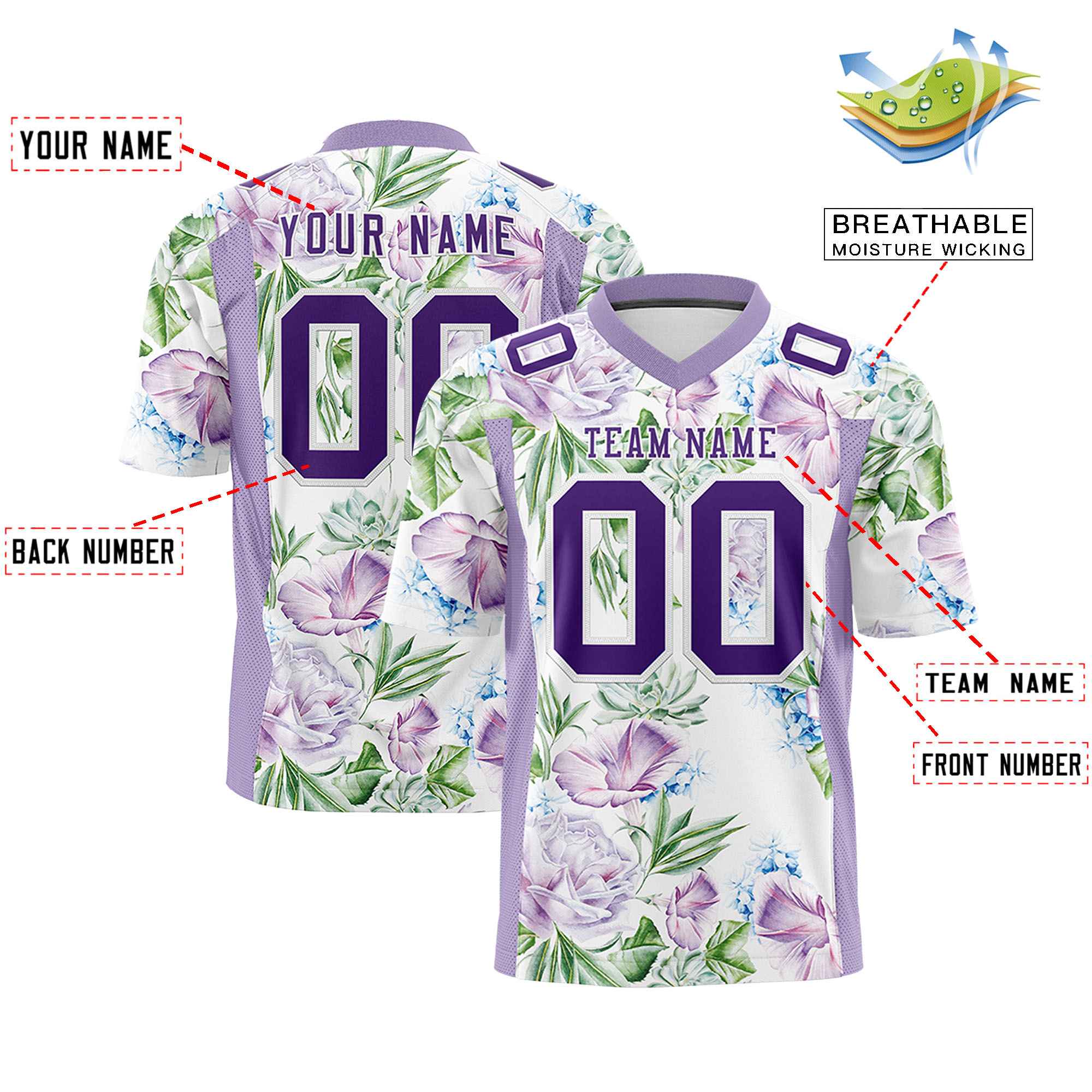 Custom Personalized Printed Graffiti Pattern Design Authentic Football Jersey