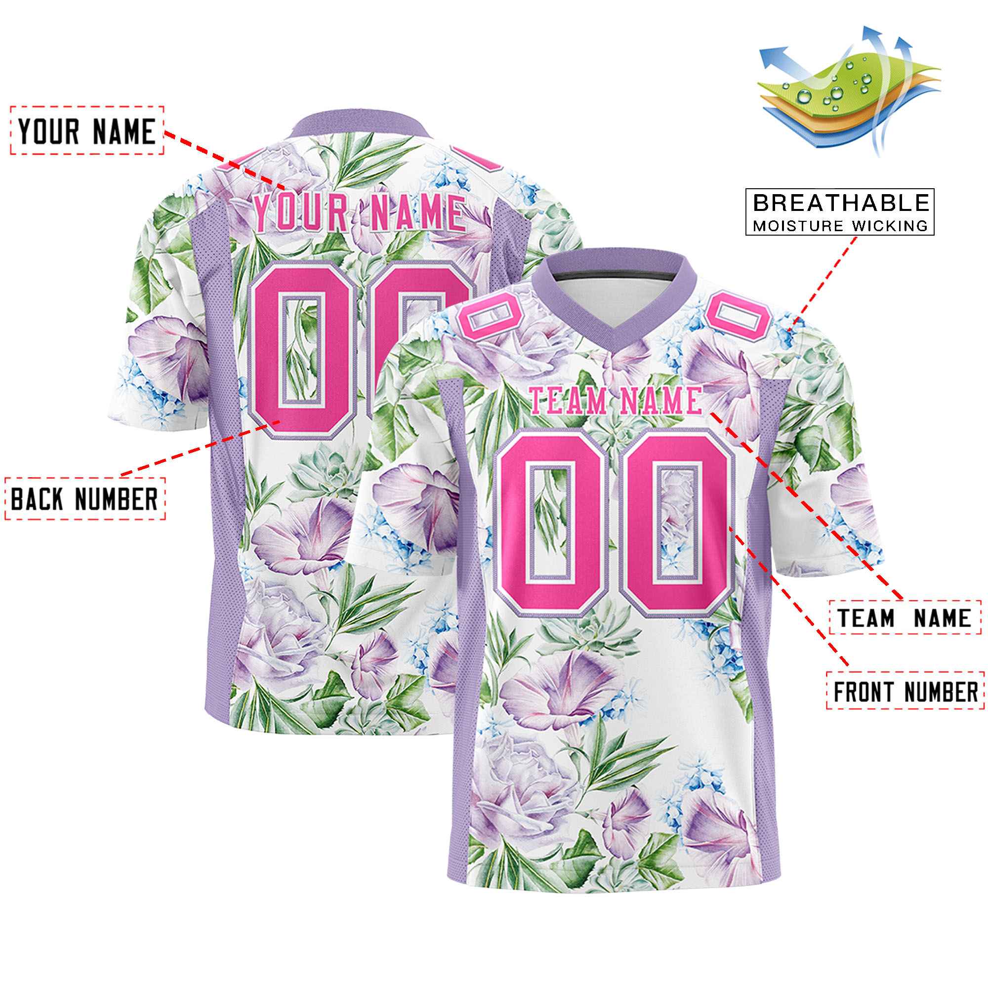 Custom Personalized Printed Graffiti Pattern Design Authentic Football Jersey