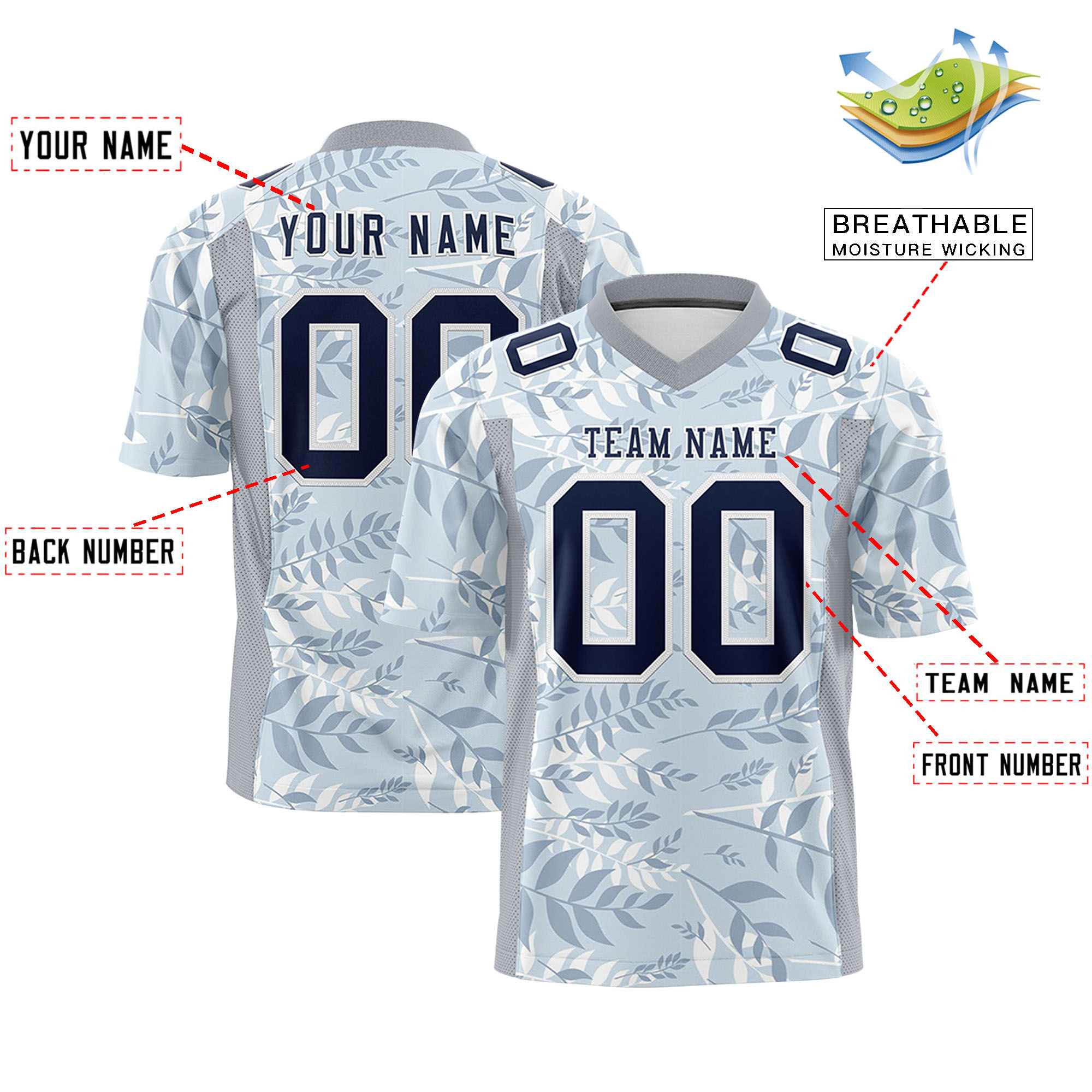 Custom Personalized Printed Graffiti Pattern Design Authentic Football Jersey